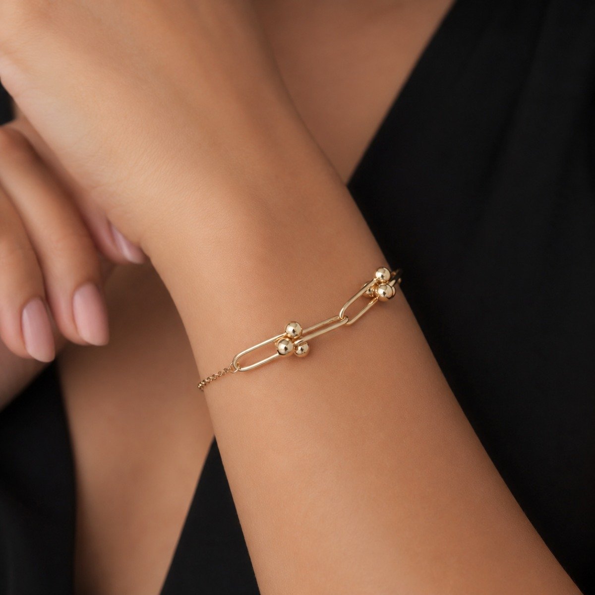 Pulseira Estilo Tiffany de Ouro Amarelo