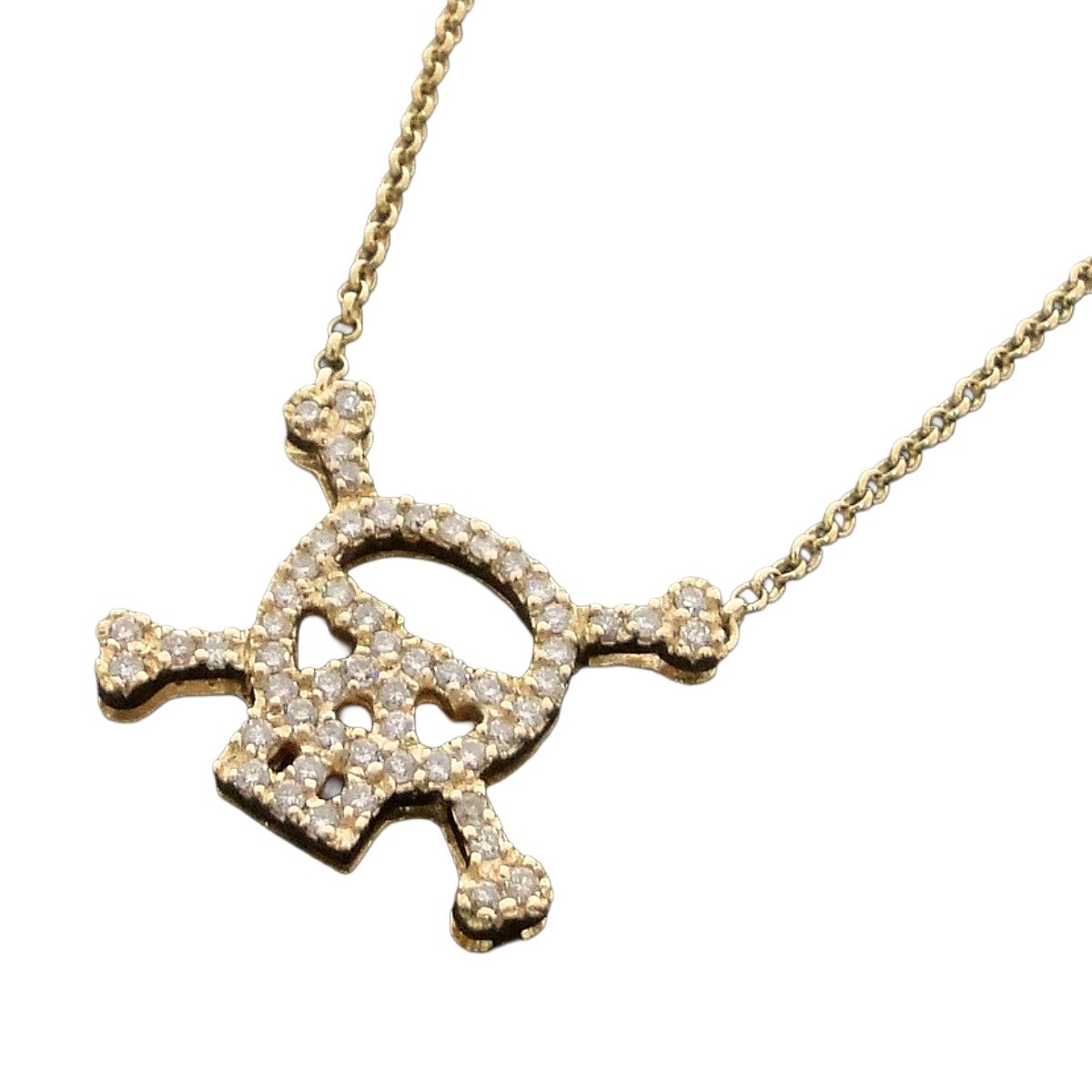 Colar Caveira de Ouro Amarelo com Diamantes totalizando 50 pts. - Imagem 3